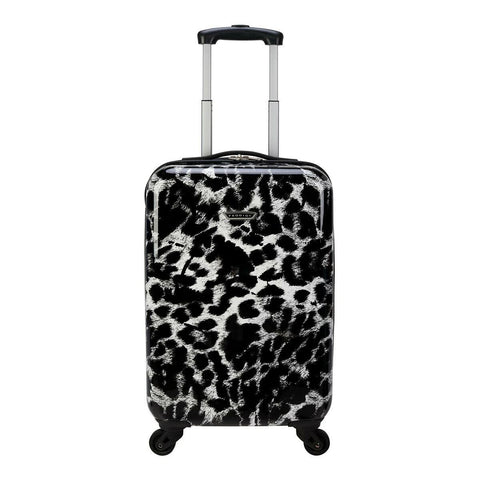 New Prodigy Resort 20" Carry-On Fashion Hardside Spinner Luggage BLACK LEOPARD