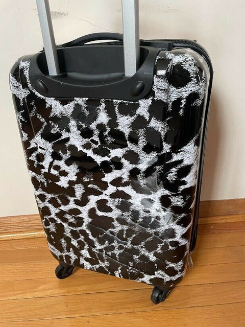 New Prodigy Resort 20" Carry-On Fashion Hardside Spinner Luggage BLACK LEOPARD