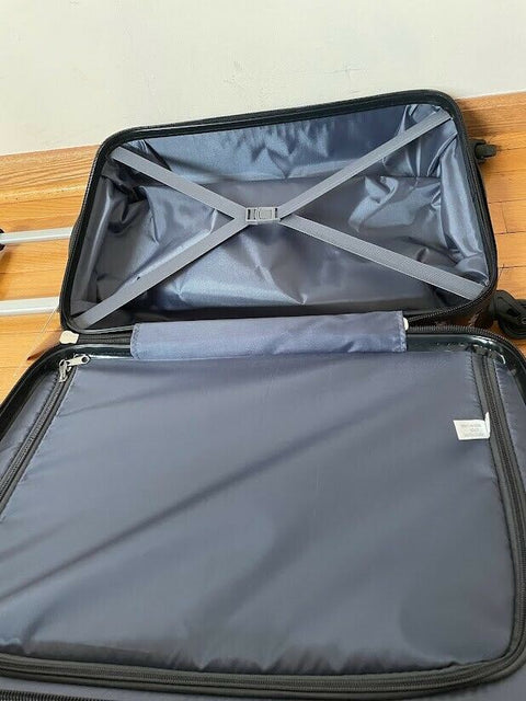 New Prodigy Resort 20" Carry-On Fashion Hardside Spinner Luggage BLACK LEOPARD