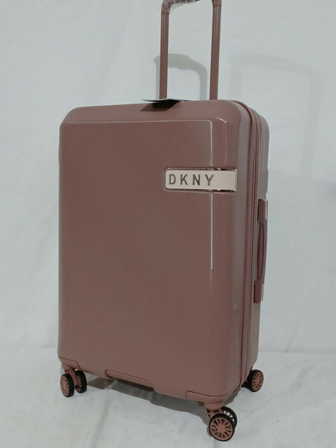 1$495 New DKNY Rapture 25" Hard Spinner Suitcase Luggage Medium Check In Rose