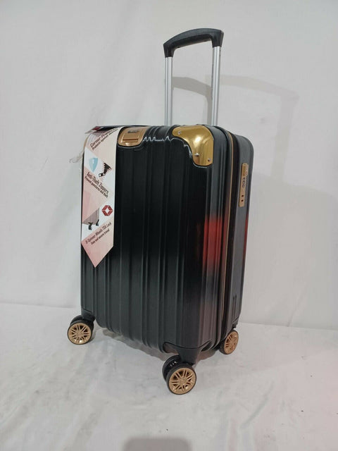 American Green Travel Melrose Anti Theft Black Gold 2 PC Carry On Luggage Set