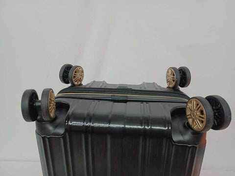 American Green Travel Melrose Anti Theft Black Gold 2 PC Carry On Luggage Set