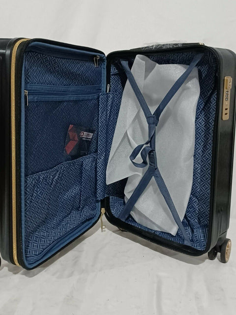 American Green Travel Melrose Anti Theft Black Gold 2 PC Carry On Luggage Set