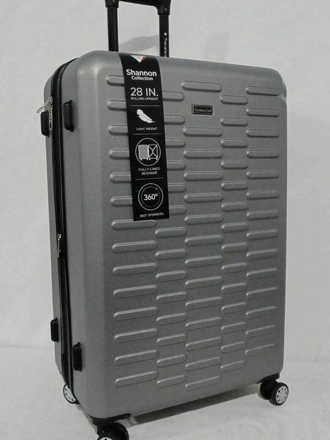 $360 Travelers Club Shannon Spinner Expandable Luggage 28" Large Check-In Silver