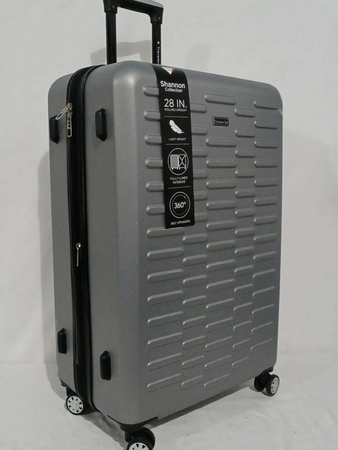$360 Travelers Club Shannon Spinner Expandable Luggage 28" Large Check-In Silver