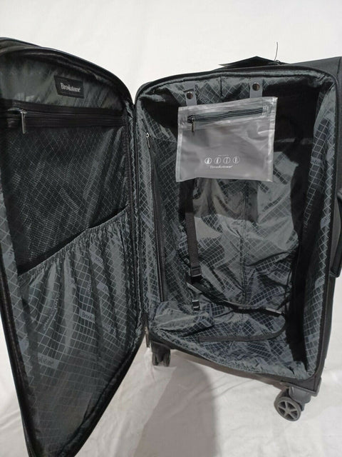 New Brookstone Luggage Elswood Spinner Suitcase, Black, Check-in 29" Luggage TSA