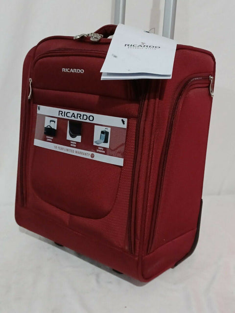 $320 Ricardo La Jolla 16" Softside Rolling Carry-On Under seat Luggage Purple