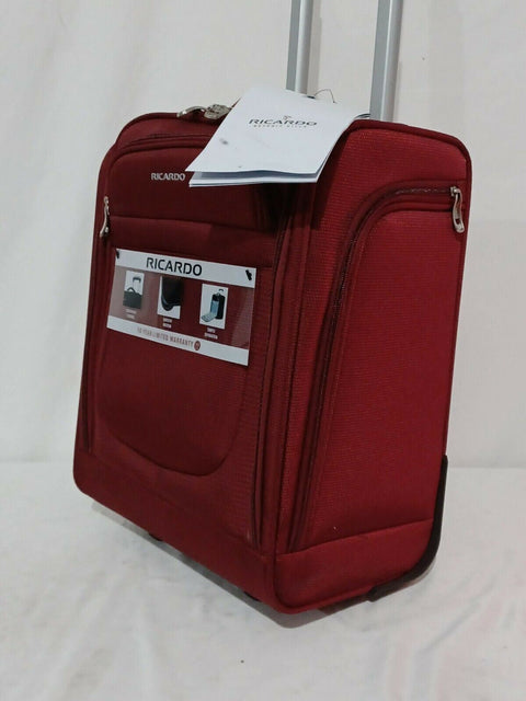 $320 Ricardo La Jolla 16" Softside Rolling Carry-On Under seat Luggage Purple
