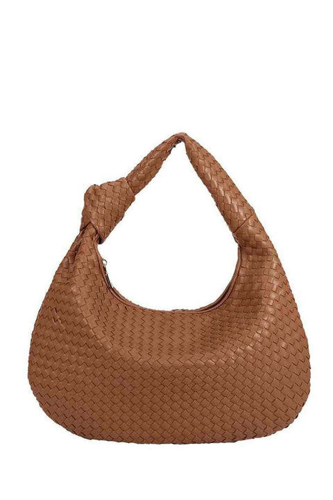 New Melie Bianco Women Brigitte Vegan Saddle Shoulder Bag Brown Large