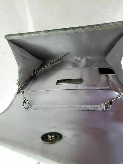 $99 INC International Concepts Women's Maria Envelope Glitter Clutch Silver Bag