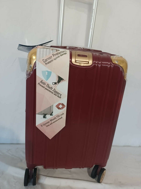 American Green Travel Melrose Anti Theft Red Gold 20" Carry On Luggage Hardcase