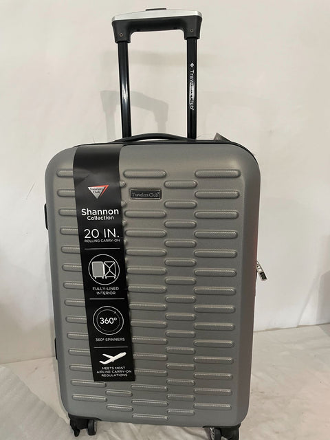 New Travelers Club Shannon Spinner Expandable Luggage 20" Carry On Silver