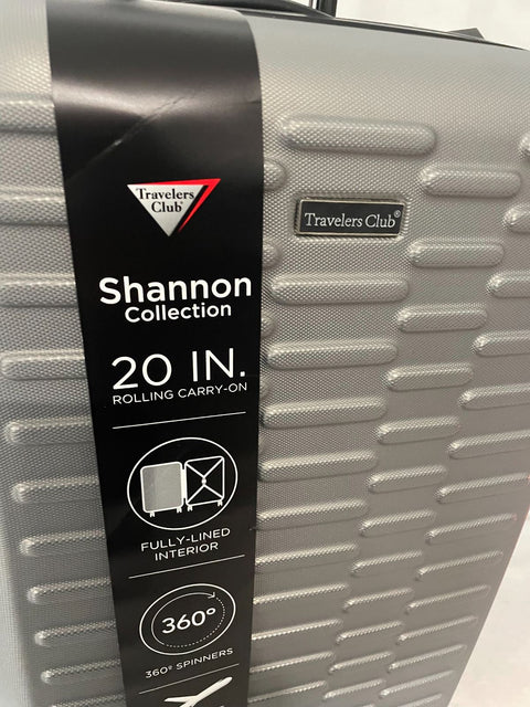 New Travelers Club Shannon Spinner Expandable Luggage 20" Carry On Silver