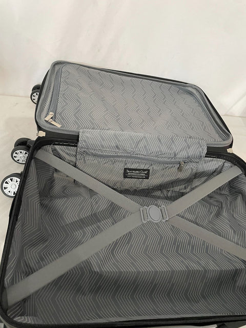 New Travelers Club Shannon Spinner Expandable Luggage 20" Carry On Silver
