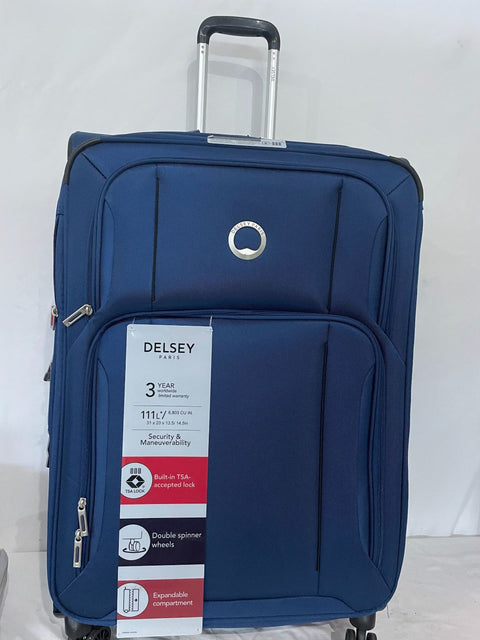 Delsey Optimax Lite 2.0 Expandable 28" Large Check-in Spinner Blue Luggage Tsa