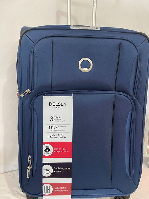 Delsey Optimax Lite 2.0 Expandable 28" Large Check-in Spinner Blue Luggage Tsa
