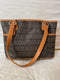 $109 Giani Bernini Women Block Signature Tote Shoulder Bag Brown Medium Size