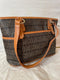 $109 Giani Bernini Women Block Signature Tote Shoulder Bag Brown Medium Size