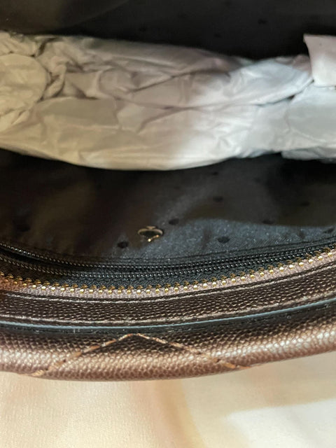 $298 New KATE SPADE Women's Medium crossbody Shoulder Bag Metallic Brown Quilted