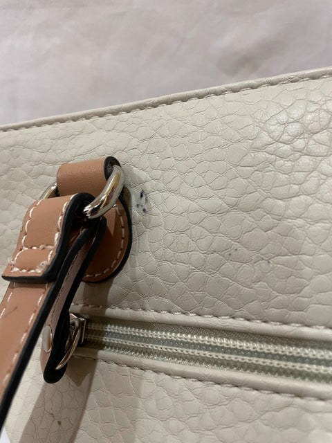 $109 Giani Bernini Women Pebble Tote Shoulder Bag Ivory Medium Size