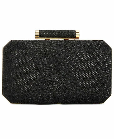 INC International Concepts Women's Black Shoulder Chain Party Clutch Sparky