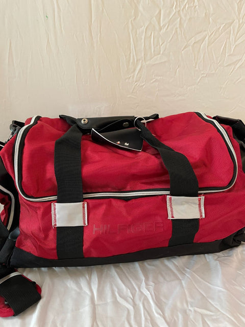 New Tommy Hilfiger 21" Duffel Bag Blue Travel Bag Red