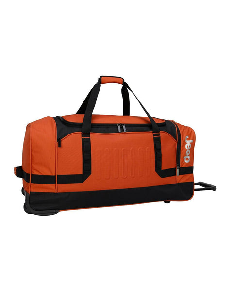 $150 Jeep Pilot 32" Wheeled Duffel Travel Bag Rolling Wheeled Orange