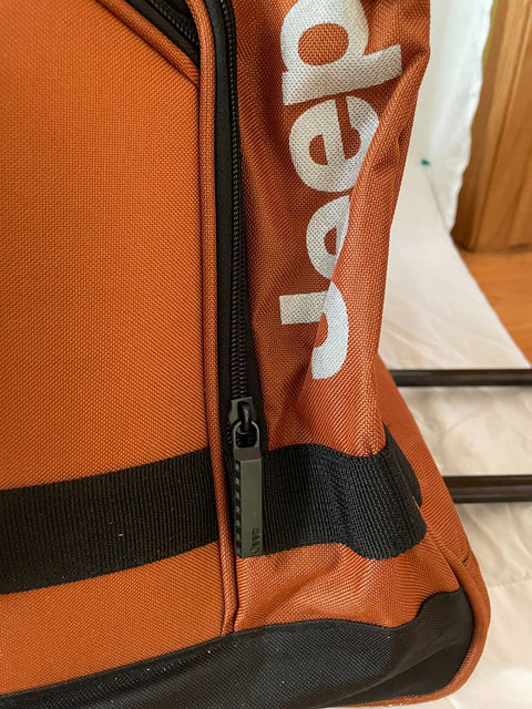 $150 Jeep Pilot 32" Wheeled Duffel Travel Bag Rolling Wheeled Orange
