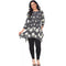 New White Mark Women's 3/4 Sleeve Printed Magdalena Tunic Floral Plus 1X