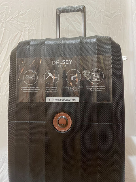 $560 DELSEY St. Tropez 24" Hard-side Spinner Luggage Suitcase Black Check-In