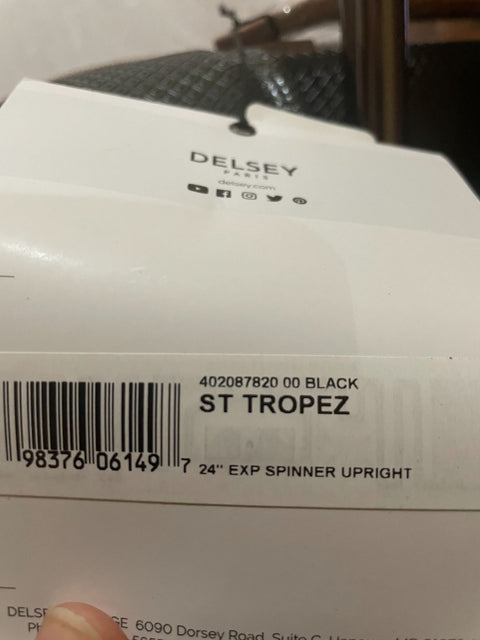 $560 DELSEY St. Tropez 24" Hard-side Spinner Luggage Suitcase Black Check-In