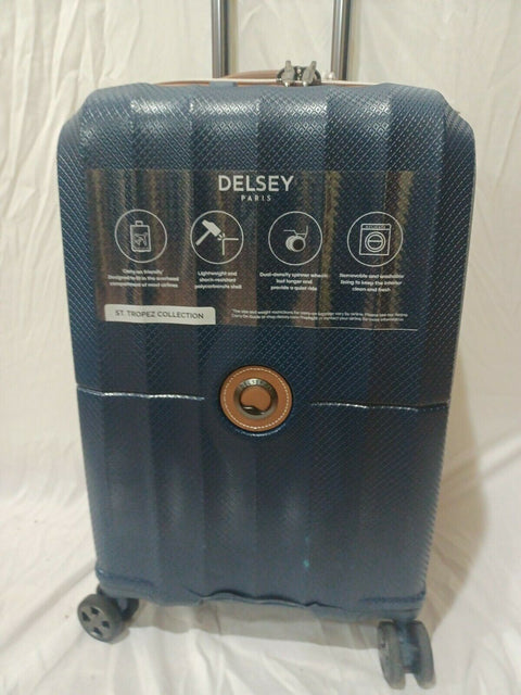 $520 DELSEY St. Tropez 20" Hard Spinner Luggage Suitcase Carry On Blue Tsa