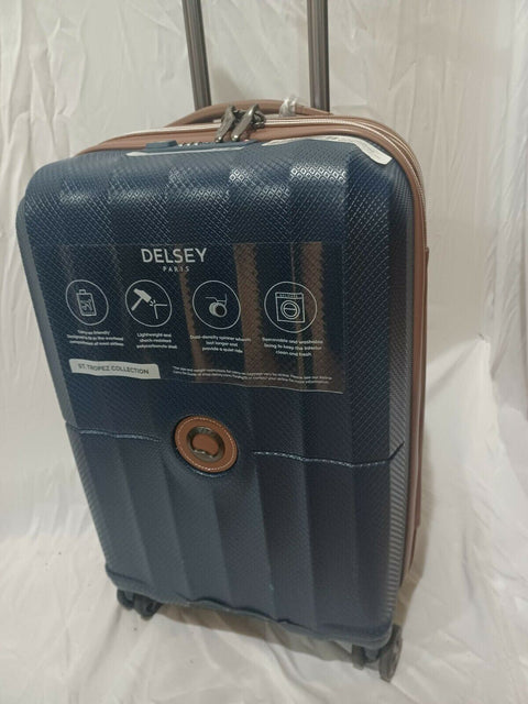 $520 DELSEY St. Tropez 20" Hard Spinner Luggage Suitcase Carry On Blue Tsa