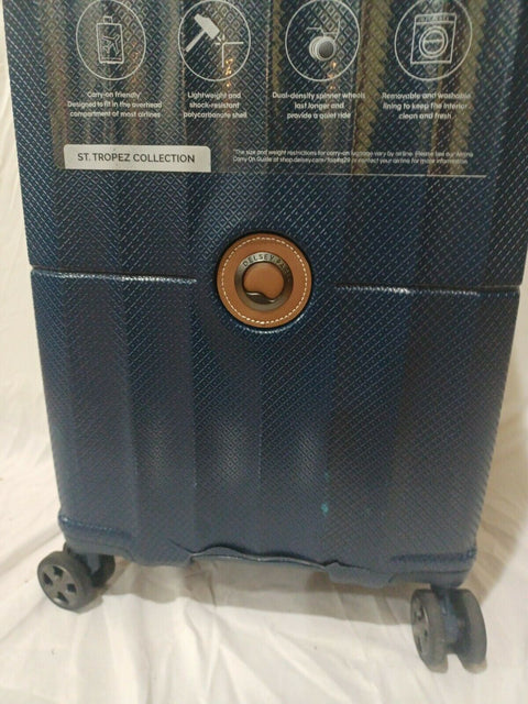 $520 DELSEY St. Tropez 20" Hard Spinner Luggage Suitcase Carry On Blue Tsa