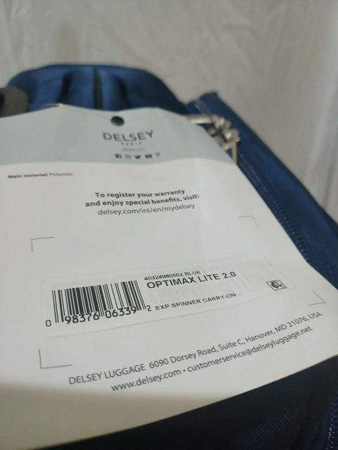 New Delsey Optimax Lite 2.0 Expandable 20" Carry-on Spinner Luggage Lightweight
