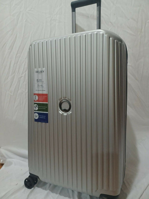 $600 New DELSEY Paris Securitime Expandable Luggage Spinner Suitcase 25" Medium