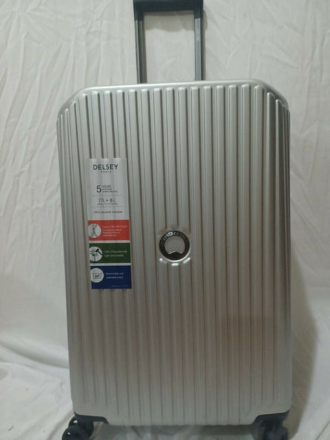 $600 New DELSEY Paris Securitime Expandable Luggage Spinner Suitcase 25" Medium