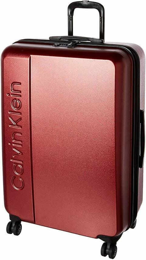$550 New Calvin Klein Manhattan 4.0 Hardside Spinner Luggage TSA Lock Red 28"