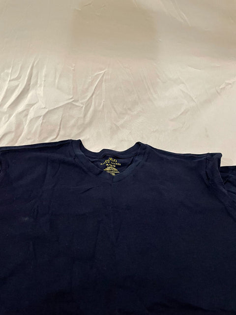 Polo Ralph Lauren Boys V-Neck T Shirt Blue Short Sleeve Pony Logo Basic XL 18-20