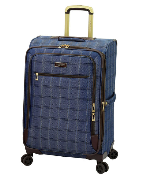 LONDON FOG Brentwood II 25" Expandable Spinner Luggage Suitcase Check In Blue