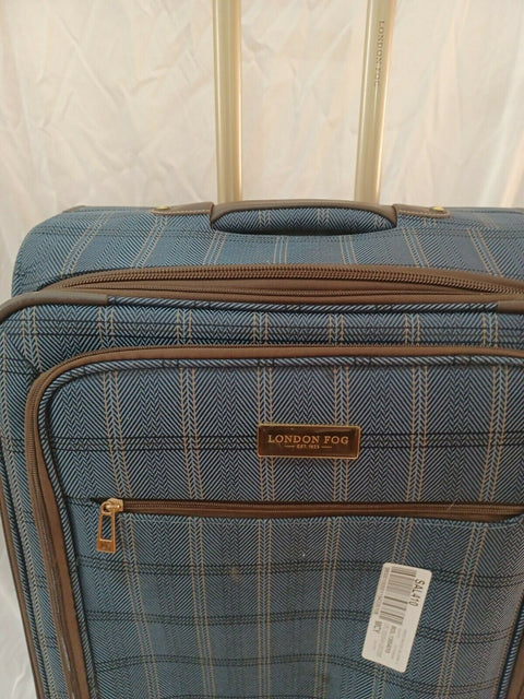 LONDON FOG Brentwood II 25" Expandable Spinner Luggage Suitcase Check In Blue