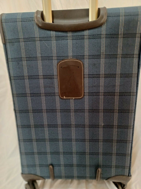 LONDON FOG Brentwood II 25" Expandable Spinner Luggage Suitcase Check In Blue