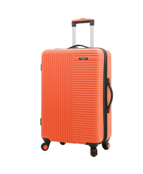 Travelers Club Basette 24" Orange Luggage Suitcase Spinner Wheels Lightweight