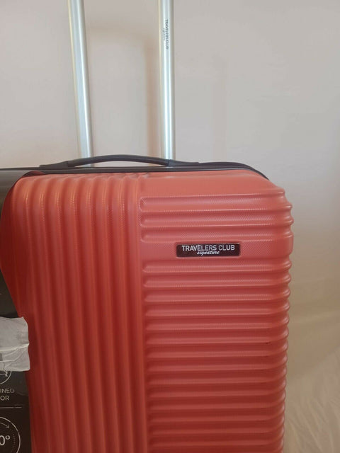 Travelers Club Basette 24" Orange Luggage Suitcase Spinner Wheels Lightweight