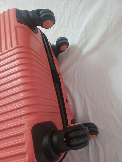 Travelers Club Basette 24" Orange Luggage Suitcase Spinner Wheels Lightweight