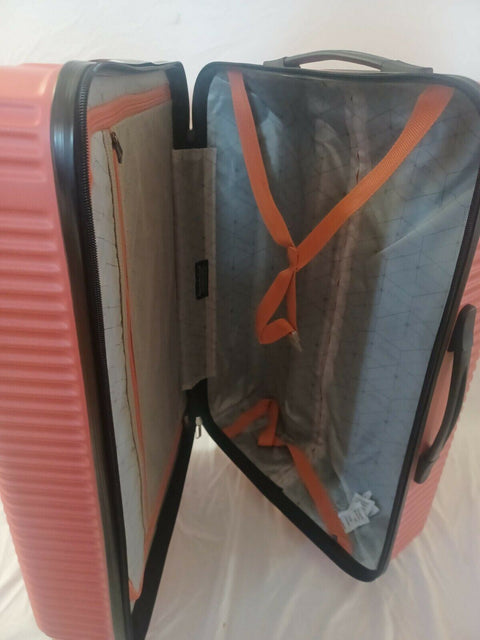Travelers Club Basette 24" Orange Luggage Suitcase Spinner Wheels Lightweight