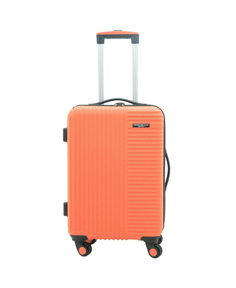$240 Travelers Club  Basette 20" Orange Luggage Spinner Carry On Suitcase