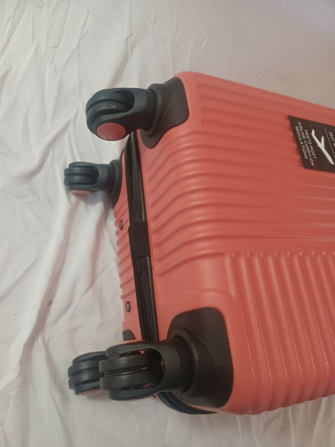 $240 Travelers Club  Basette 20" Orange Luggage Spinner Carry On Suitcase