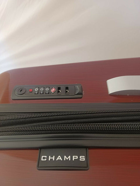 $620 New CHAMPS Escape Hardside Luggage Suitcase Rose Red Tsa lock 28"