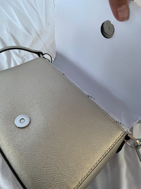 $198 Calvin Klein Women's Clara Stucco Leather Demi Shoulder Crossbody Bag